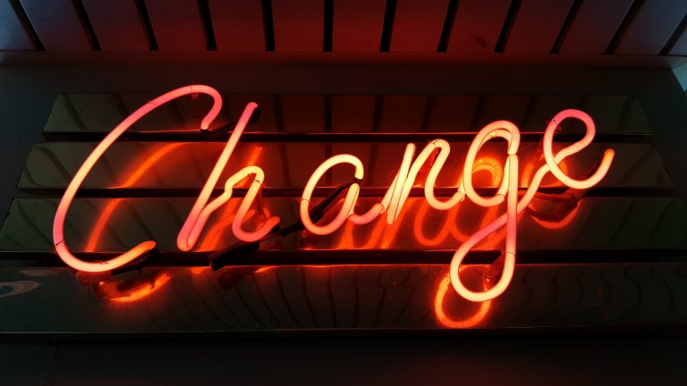 Sign saying change