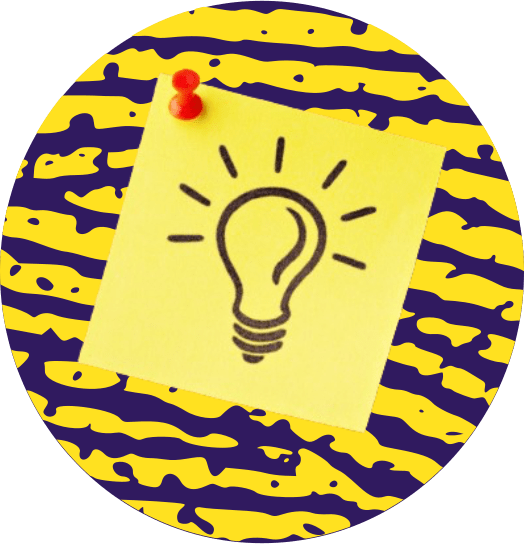 icon of a lightbulb on a post it note