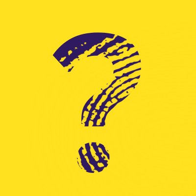 question mark with finger print texture on yellow background
